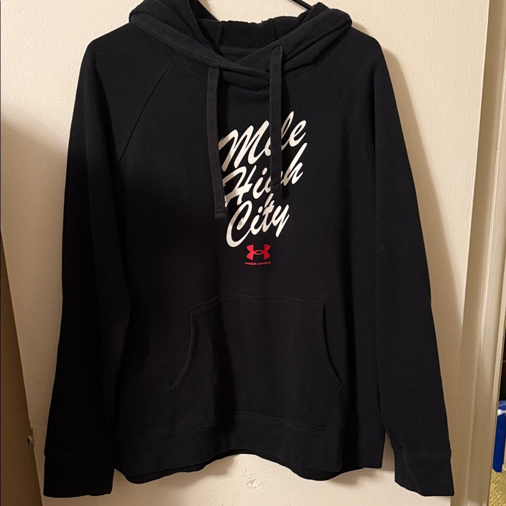 Under Armour Black Hoodie with Red Accents